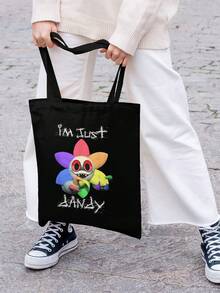 Vintage Dandy's World Twisted Dandy  Casual Multi Functional Canvas Crossbody Tote Bag Perfect For Daily Commuting Office Outdoor Travel And Unisex With Lightweight Advantage - 黑色 - 查看 6