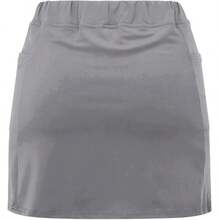 Women's 2‑In‑1 Yoga Skort – Choose Heather Grey Asymmetrical Skirt With Side Pocket, Orange Zip Pocket Sport Skort, Or Black Flat Skirt With Front Pleat & Boyshort Liner | Mid‑Rise Wide Waistband, Hidden Shorts For Coverage & Freedom Of Movement - Màu Xám nhạt - Xem 2