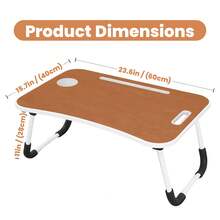 Lap Desk For Laptop Bed Trays For Eating And Laptops Bed Table Tray Breakfast In Bed Tray With Legs Lap Trays For Adults Lap Table Laptop Stand TV Trays For Bed With Cup Holder - 卡其色 - 查看 2