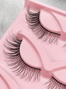 5对长款猫眼假睫毛，节日礼物，纤长浓密，打造夸张妆容，可重复使用，条状假睫毛，营造迷人妆容，情人节完美之选。 - 狐狸眼睫毛 - 查看 4