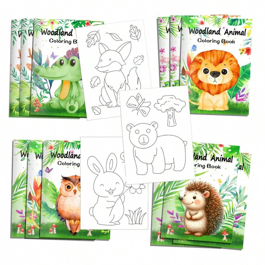 Forest Animal DIY Coloring Book - Lion, Crocodile And Wild Animal Cartoon Doodle Painting Book, Suitable For Party, Parent-Child Interaction, Adventure, Perfect Gift For Back To School Season For Little Adventurers, Animal Lovers And Creative Learners - Multicolor - View 1