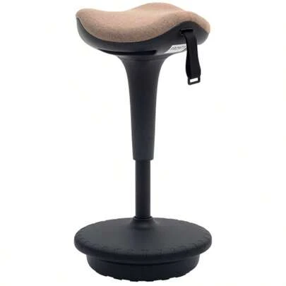 Swivel Office Stool, Ergonomic Work Stool, Adjustable Height From 68.5 To 83.5 Cm, 360° Swivel, For Office And Study, Brown