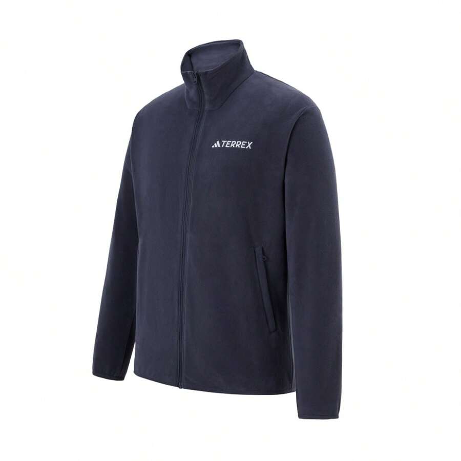 Adidas 阿迪達斯外套男女同款新款立領上衣運動抓絨夾克 - 藏蓝色 - 查看 1