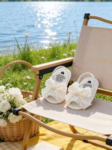 Infant Infant Girls Sandals Summer Infant Wedding Dress Flat Shoes Newborn Crib Shoes First Walkers Prewalkers Shoes - White - View 7