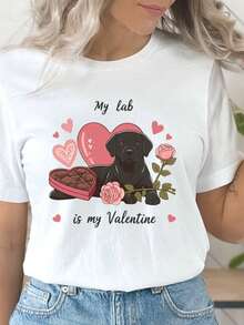 Black Labrador Valentines T Shirt Lab Shirt For Valentines Lab Mom Gift Shirt For New Lab Mama Mom G - trắng - Xem 1