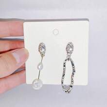 Long, Irregular Earrings; Unique, Simple, And Elegant Stud Earrings; Versatile Asymmetrical Earrings. Suitable For Holidays, Parties, And Vacations. - Bạc - Xem 6