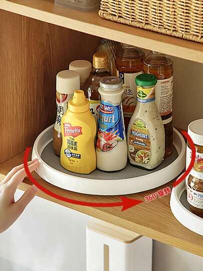 1 pièce Présentoir à épices rotatif, organisateur de condiments de cuisine rotatif, plat de rangement de comptoir, carrousel rotatif multifonction, ustensile de cuisine