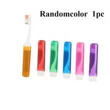 5pcs Foldable Toothbrushes With Toothbrush Case, Portable Travel Toothbrush Set, Suitable For Outdoor Travel, Camping, Holiday Gifts - Multicolor - View 9