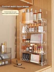 One No-Drill Floating Shelf, A Bathroom Cosmetics Display Rack, Suitable For Storing Medicines, Essential Oils, Small Figurines, Toys, Glasses, Nail Polish, Etc., Saving Space And Perfect For Back-To-School Supplies.,Room Decor - Multicolor - View 8