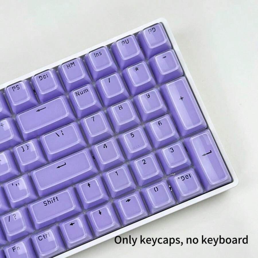136 Keys Jelly Purple Engraved Keycaps, OEM Profile - Purple - View 1