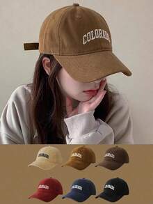 1pc Spring & Autumn Versatile Casual Cap, 2026 New Baseball Cap For Men & Women, Wide Brim, Large Head Circumference, Baseball Cap, Sun Protection, Letter Embroidery - A - View 1