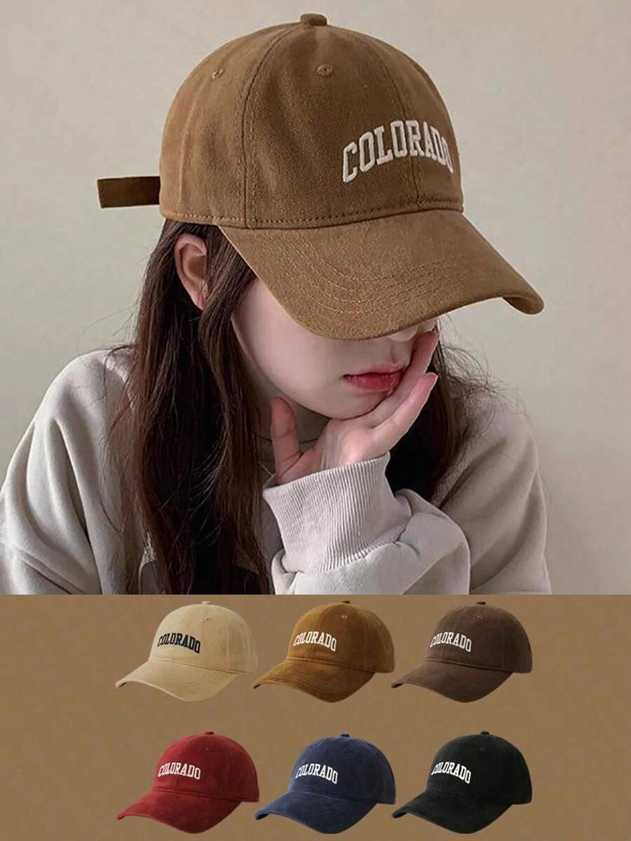 1pc Spring & Autumn Versatile Casual Cap, 2026 New Baseball Cap For Men & Women, Wide Brim, Large Head Circumference, Baseball Cap, Sun Protection, Letter Embroidery - A - View 1