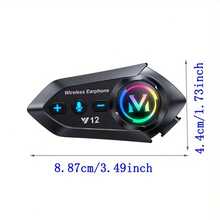 Y12 Casco Para Moto Motorcycle Headset,Helmet Headsets, Bluetooth 5.3 Fast Connection, 500mAh Battery, Smart Noise Cancellation, Lightweight Design, Essential For Riders, Motorcycle Bluetooth Headset - 2-pack - View 6