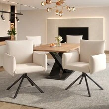Dining Chairs - Beige + Linen - View 6