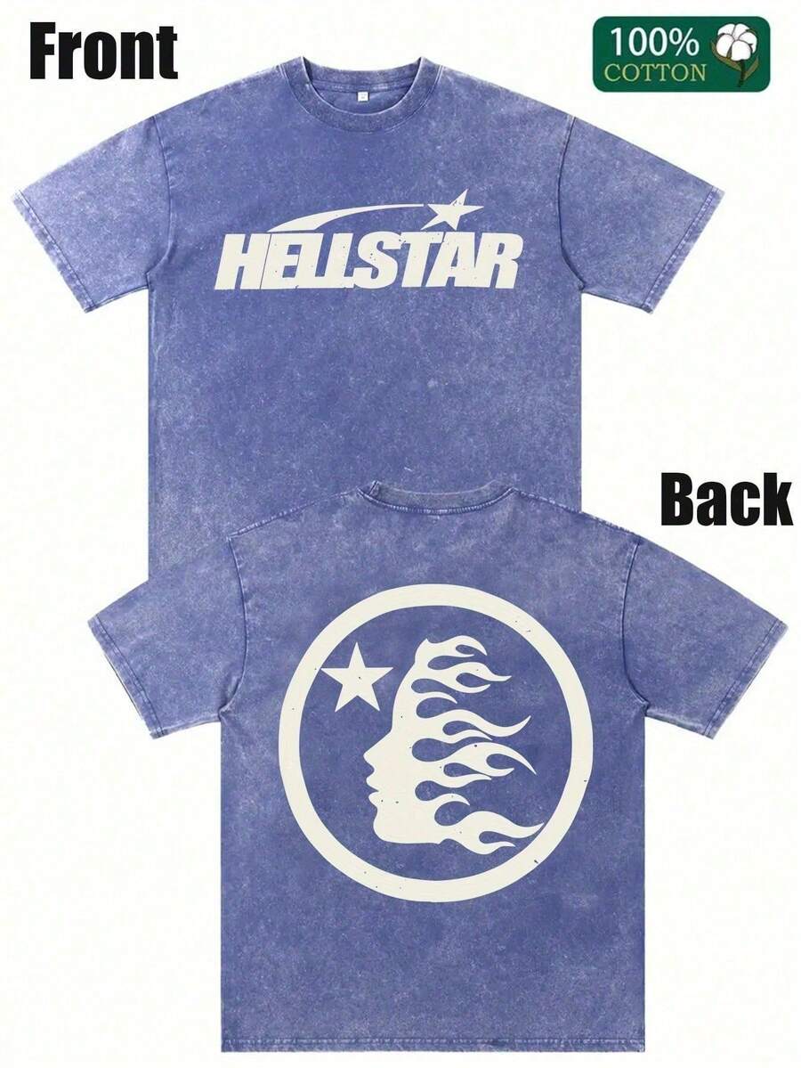 Star Print Tee Shirt, Tees For Men, Casual Short Sleeve T-Shirt For Summer - 寶藍色 - 查看 1