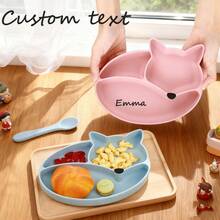 Plato de alimentación para bebé con forma de zorro de silicona personalizado - Multicolor - Ver 2