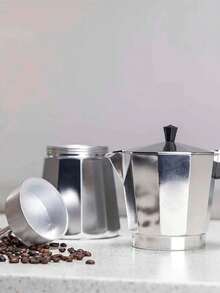 Cafetera Italiana Manual de Aluminio 6 Tazas Café Expresso 300ml - Plateado - Ver 3