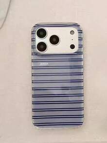 Luxury Striped Soft Phone Case Compatible With IPhone 17 Pro Max, 17 Pro, 12, 16, 15, 14, 13 Pro Max, 16, 15, 14 Plus, 11, 17, 13, Fashionable Anti-Drop Back Cover, Valentine's Day Gift - Blue - View 5