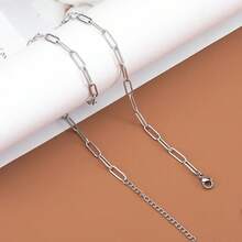 5pcs Stainless Steel Simple Versatile Necklace Chain, 45cm + 5cm Extension, With Lobster Clasp, Suitable For Necklace DIY Jewelry Making - Multicolor - View 9