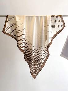 1条女士几何印花头巾，真丝发带，颈巾，适合日常使用 - 彩色 - 查看 1