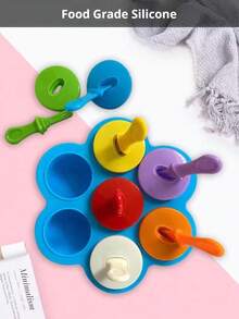 1 pezzo Stampo in silicone per ghiaccioli a 7 colori, stampo multifunzione in silicone per ghiaccioli, stampo per gelato, stampo fai-da-te per ghiaccioli per bambini, stampo multifunzione per gelato per uso domestico, macchina per il ghiaccio, cucina, ghiacciolo, frutta, gelato, ghiaccio, cubetti di ghiaccio, torta, cibo, vassoio per il ghiaccio, casa, forniture per la cucina estiva - Stesso stile, più colori - Visualizzare 6