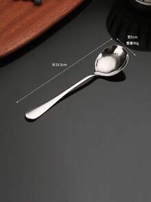 1pc Stainless Steel Thick Serving Spoon, Long Handle Soup Ladle With Holes For Home Use - Multicolor - View 9