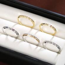 1pc Fashion Heart Shaped Artificial Zirconia Stone Women Ring - Multicolor - View 2