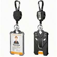 New Badge Clip Keychain, Tactical ID Card Holder, Retractable Reel, Multi-Functional Tool Accessories - A - View 11