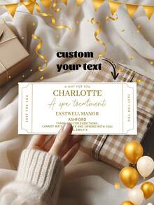 1/3pcs Personalized Golden Ticket Gift Voucher Gold Foil, Customize Text,Personalized Gift Ticket Voucher, Surprise Valentines Birthday Event Bridesmaid Gifts,Personalised Gift Golden Ticket - Gold Foiled Voucher,Surprise Holiday, Event, Gig, Personalised Gift, Birthday Event - A - View 6