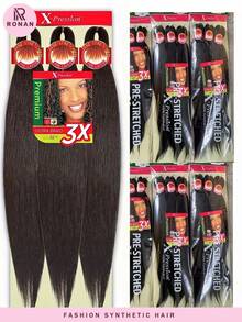 3PCS 32-Inch Pre-Stretched Braiding Hair - Smooth Yaki Texture, Flame Retardant Synthetic Fiber For All Women - Multicolor - View 2