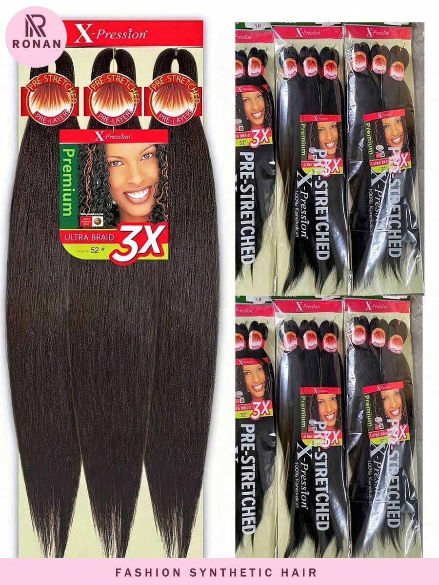3PCS 32-Inch Pre-Stretched Braiding Hair - Smooth Yaki Texture, Flame Retardant Synthetic Fiber For All Women