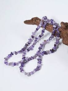 1 Strand Natural Gravel Stone Crystal Chips Beads Irregularity Gemstone Jasper Freeform Chip Nugget Beads, Sunstone, Fluorite, Amethyst Healing Energy Loose Beads DIY Jewelry Making For Necklace Earrings Bracelets Jewelry - Multicolor - View 16