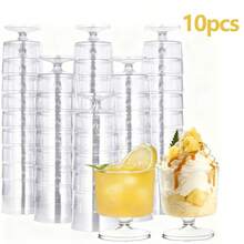 10/40pcs Mini Dessert Cups - 2oz/60ml Plastic Party Serving Cups, Suitable For Appetizers, Mousse Etc. - Perfect For Weddings, Birthdays And Celebrations - Transparent - View 13