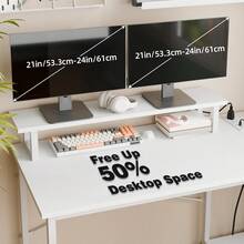 Tomnk Makeup Vanity Desk With Power Outlets And LED Lights, 43 Inch Simple And Stylish Vanity Desk With Charging Port, Small Corner Desk Table With Drawer And Shelf, Birthday Gifts(*NO MIRROR) - View 10