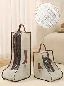 1 Stück großvolumige, transparente Stiefel Aufbewahrungstasche - wasserdicht & staubdicht Schuh Organizer mit Griff und Reißverschluss, faltbar & zum Aufhängen geeignet für Zuhause und Reisen - Verschiedenfarbig - Übersicht 7