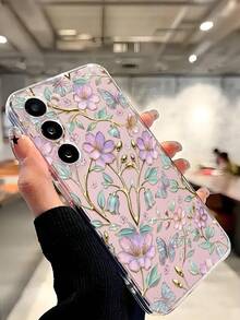 1pc Elegant Purple Pink Floral Butterfly Soft Phone Case Compatible With Huawei Honor, Compatible With Redmi, Compatible With Galaxy A04e/12/A13/A14/A34/A50/A52/A53/A54/S21/S22/S23/S24/S25/S25Ultra/S25FE/S26/S26 PLUS/S26 ULTRA/S26 EDGE, 6A/7A/8A, 12T/13T/15T/15T Pro,International Version, Not The Domestic Version - Clear - View 7