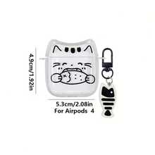 Eat Fish Cat Design Protective Case Compatible With Apple Bluetooth Earphones, Shockproof And Scratch-Resistant Cover Compatible With Apple Bluetooth Wave Earphone Case - Clear - View 8