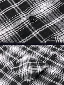 2pcs Casual Loose Flannel Plaid Shirt - Long Sleeve Button Front Chest Pocket Men Outdoor Shirt - Multicolor - View 3