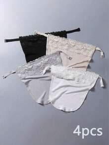 4pcs Lace Trim Breathable Adjustable Chest Cover Fake Collar, Suitable For Valentine's Day And Everyday Wear - Multicolor - View 9