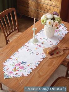 100% 涤纶面料，精美刺绣工艺，厨房餐桌旗，家居装饰，家庭聚会，节日装饰，室内外皆宜，别墅派对，约会，户外家具房间装饰，派对婚礼装饰，1 件装桌旗 - 彩色 - 查看 7