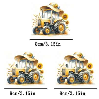 1 قطعة/2 قطعة/3 قطع من رقعات الكبس الحراري بشكل جرار، قابلة للكي والغسيل، مناسبة للتطبيق على التي شيرتات والجينز والكنزات والحقائب والوسائد والمخدات