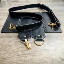 5pcs Crochet Bag Making, Brown/Black, Double Closure In PU Leather+ Side Parts With Metallic Arches+Shoulder Strap, Crocheting Bag, Knitting Bags, DIY PU Leather Bags, Purse Making Materials, DIY Women's Purse, Purse Making Accessories - A - View 9