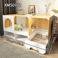 Easy Installation Kitten Cage With Litter Box, Small Cat Villa, Indoor Pet Playpen With Drawer, Space-Saving - Multicolor - View 1