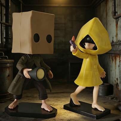 小小梦魇 - Mono、Six、Nome、女士和双胞胎厨师游戏角色 PVC 手办收藏装饰玩具，适合汽车/桌面/家居装饰摆件或粉丝礼物/收藏品，派对和万圣节玩具装饰