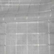 Voile Fabric Checkered Curtain | Checkered Voile - Curtains, General Decorations - White 02 - View 3