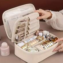 Multi-Layer, Large-Capacity, Detachable Cosmetic Bag; Travel-Inspired Cosmetic Storage; Brush Storage; Universally Portable Beauty Product; Suitable For Both Men And Women. - 柔和淡色 - 查看 1