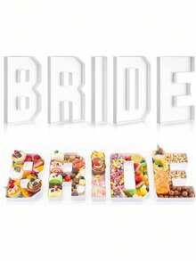 1个白色26字母和0-9数字形状纸托盘，手工创意盒，适合婚礼派对用品，可盛放蛋糕、巧克力、糖果、鲜花和水果，适合节日派对、毕业典礼、婚礼、婴儿派对、周年纪念日、圣诞节、情人节、新年、生日派对装饰和摄影道具。 - 彩色 - 查看 5