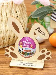 Customized Easter Bunny Decor With Name, Personalized Desktop Ornament, Easter Basket Filler, Customizable Room Decor, Customizable Holiday Gift, Bunny Standee, Colorful Bunny Tail, Fashionable Holiday Decoration For Home And Couples - Style B - View 4