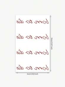 1 hình xăm tạm thời chống thấm nước và mồ hôi, kiểu dáng thời trang "Không thể nào quên", với phông chữ tiếng Anh viết tay đậm dễ thương, phù hợp cho xương quai xanh và eo của các cô gái gợi cảm. - Đỏ - Xem 6