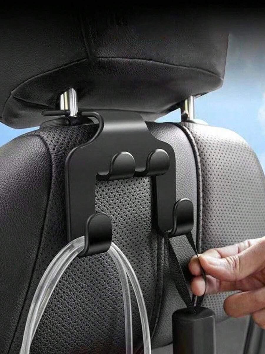 2件套多功能车载手机支架挂钩，后座创意收纳挂架 - A - 查看 1